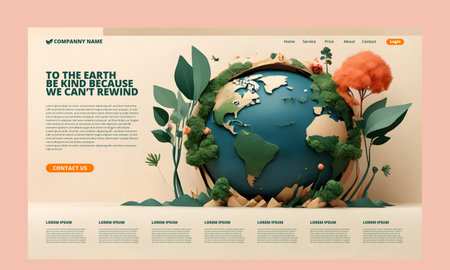 earth day landing pageのイラスト素材