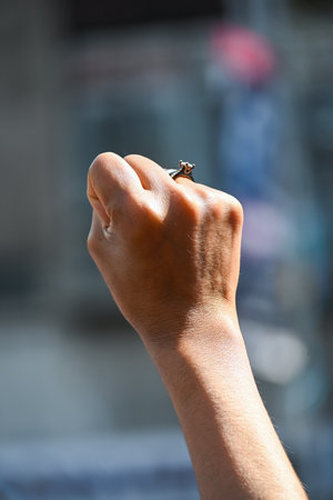 CuauhtÃ©moc, CDMX, Mexico - 03 08 2024: feminist march against woman violence for international women's day in Mexico Cityのeditorial素材