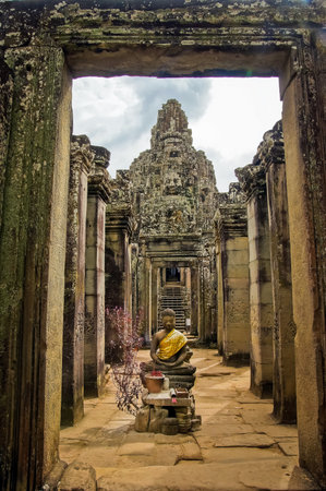 The temple complex of Angkor Watの写真素材