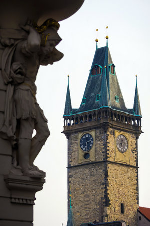 Old tower in Prague, Czech Republicの写真素材