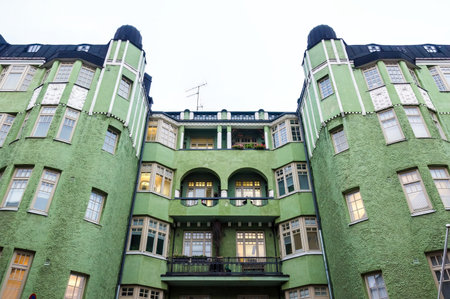 Art Nouveau building in Helsinki, Finlandの写真素材