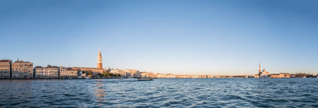 Panoramic view of Venice from Punta della Dogana, Italy.の写真素材