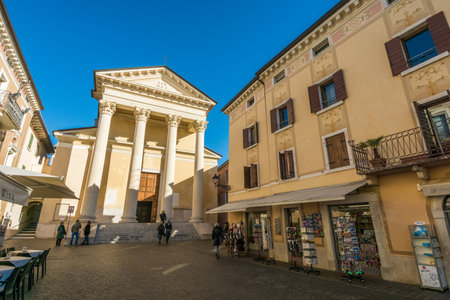Parish S.S. Nicholas and Severo church in Bardolino, Italyの写真素材