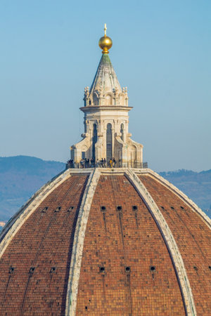 Dome of the Cathedral of Santa Maria del Fiore in Florence, Italyの写真素材
