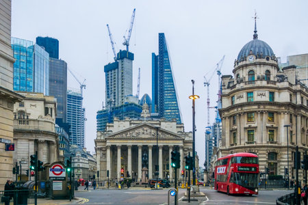 City of London district with skyscraper towers, United Kingdomの写真素材