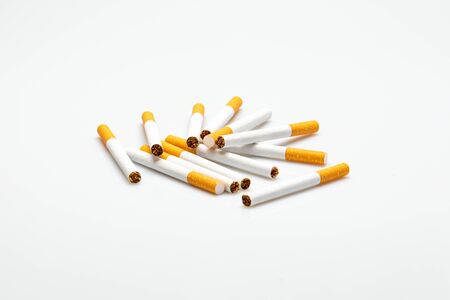 cigarettes isolated in front of a white backgroundの写真素材