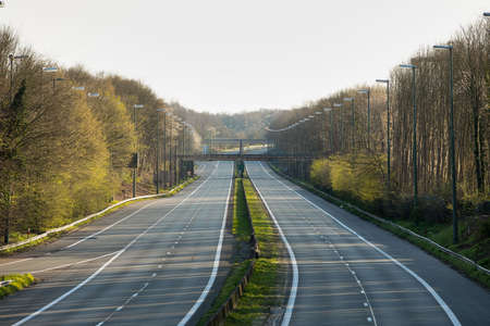 Empty motorway during the COVID19 pandemic lockdownの写真素材