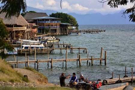 Corners of the town of Panajachel, on the coast of Lake Atitlan, in Guatemala