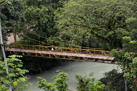The Cahabon River, as it passes through Semuc Champey, in Guatemala, is transformed into small waterfalls and pools, suitable for swimming.の写真素材