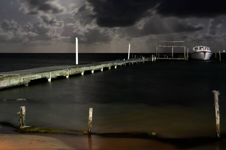 Corners and locations of Caye Caulker, in the Caribbean Sea of Belizeの写真素材