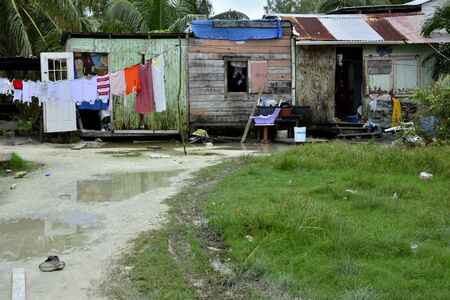 Corners and locations in Caye Caulker, in the crib sea of Belizeのeditorial素材