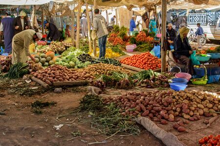 Details and landscapes of the wall city of Tiznit, in southern Moroccoの写真素材