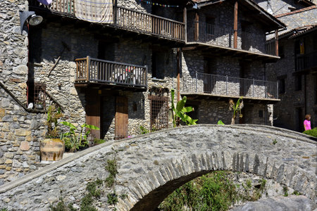Corners and locations of the tourist town of Beget, in the ripolles region, in the northeast of...