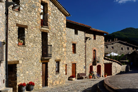 Corners and locations of the tourist town of Beget, in the ripolles region, in the northeast of Cataloniaの写真素材
