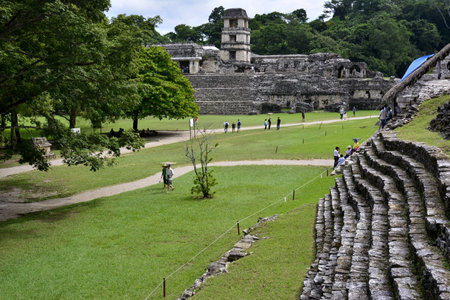 Landscapes and locations of the Mayan ruins of Palenque, in the state of Chiapas, in the southeast of Mexicoの写真素材
