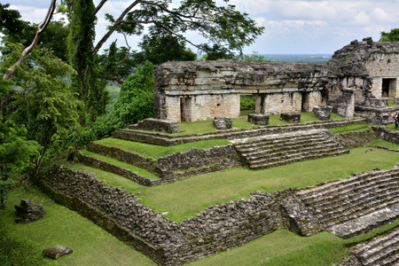 Landscapes and locations of the Mayan ruins of Palenque, in the state of Chiapas, in the southeast of Mexicoの写真素材