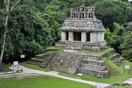 Landscapes and locations of the Mayan ruins of Palenque, in the state of Chiapas, in the southeast of Mexicoの写真素材