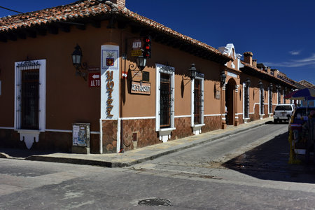 Landscapes and details of the colonial city of San Cristobal de Las Casas, in the state of Chiapas, in southern Mexicoのeditorial素材
