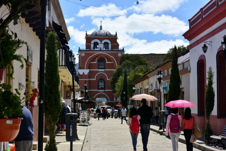 Landscapes and details of the colonial city of San Cristobal de Las Casas, in the state of Chiapas, in southern Mexicoのeditorial素材