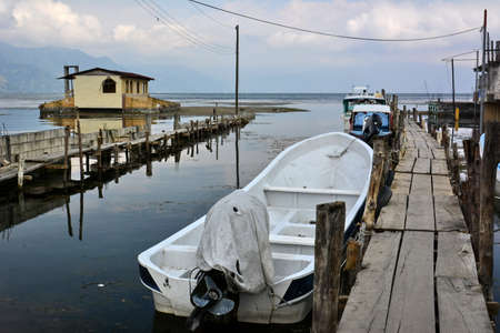 Landscapes and corners of the city of San Pedro La Laguna, on the shores of Lake AtitlÃ¡n, in southwestern Guatemalaの写真素材