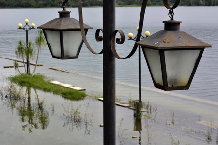 Nooks and landscapes of the island of Flores, in Lake PetÃ©n ItzÃ¡, in northern Guatemalaの写真素材