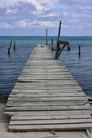Landscapes and locations of the small coral island Caye Caulker, located in the Caribbean Sea, off the coast of Belizeの写真素材