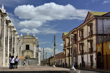 Landscapes and locations of the colonial city of LeÃ³n, in northwestern Nicaraguaの写真素材