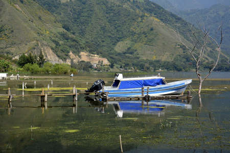 Landscapes and corners of the city of San Juan La Laguna, on the shores of Lake AtitlÃ¡n, in southwestern Guatemalaのeditorial素材
