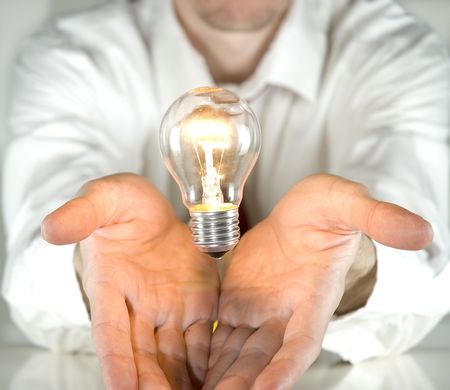 businessman giving an ideaの写真素材