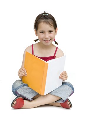 girl reading a bookの写真素材