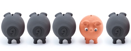 group of piggy banksの写真素材