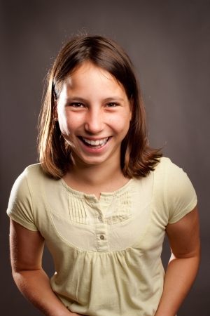 portrait of happy young girlの写真素材
