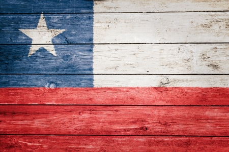 chilean flag on wood texture backgroundの写真素材