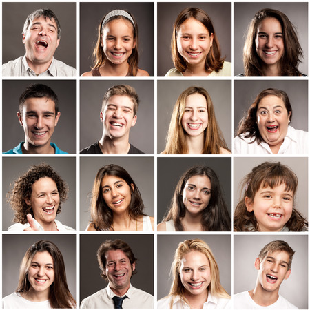 portraits of people with happy expressionの写真素材