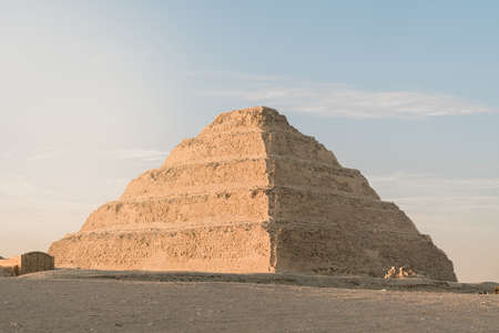 The step pyramid at Saqqara , Egyptの写真素材