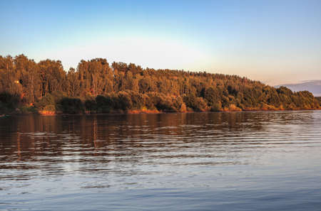 Beautiful evening on the riverの写真素材