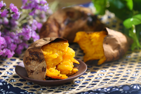 Baked sweet potatoの写真素材