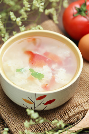 Tomato and Egg Soupの写真素材