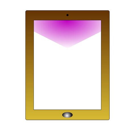 Beautiful, tablet computer gold color.のイラスト素材