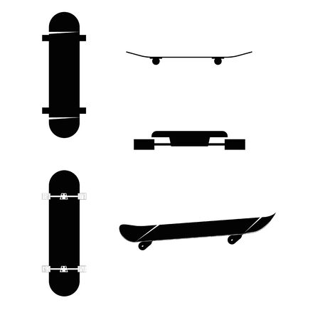 Skateboard simple design on whiteのイラスト素材