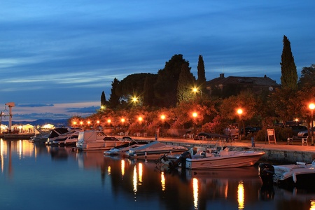 Hot summer evening in town of Malinska, Island of Krkの写真素材