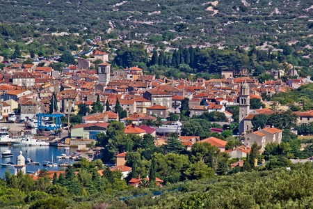 Old mediterannean town of Cres, Croatia, Island of cres, with traditional dalmatian architectureの写真素材