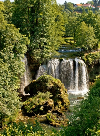 Rastoke, Croatia, waterfall in green nature - near Slunjの写真素材