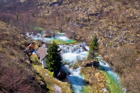 Plitvice lakes national park Korana river, Lika region, Croatiaの写真素材