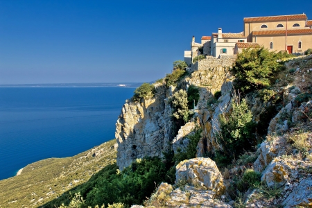 Adriatic coastal town on the rock - Lubenice, Island of Krk, Croatiaのeditorial素材