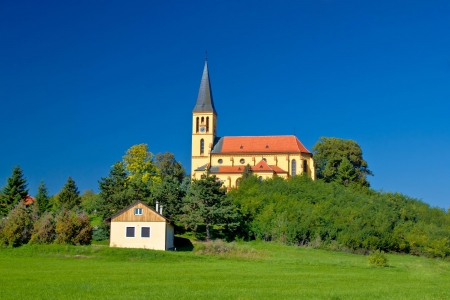 Zagreb green zone idyllic church, capital of Croatiaのeditorial素材
