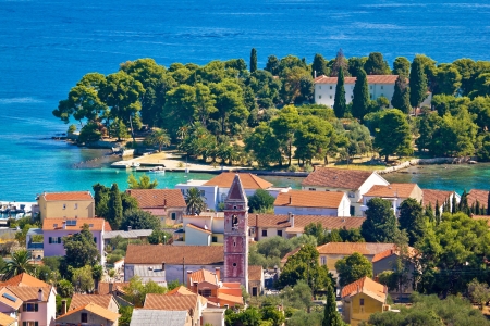 Beautiful coast of Croatia - Ugljan island in Dalmatia, Town of Prekoの写真素材