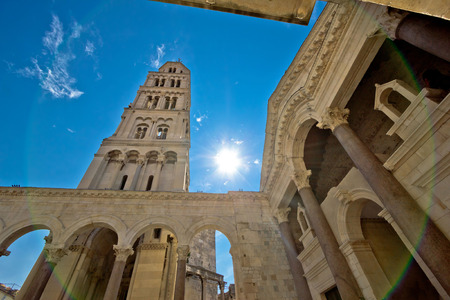 Split historic center cathedral view, Dalmatia, Croatiaのeditorial素材