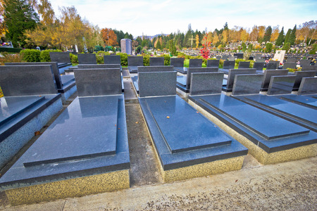 Unmarked and unnamed cemetary marble graves