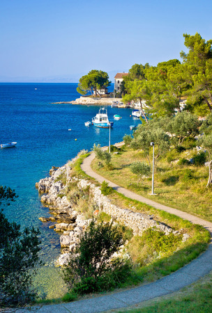 Island of Losinj tourist destination coast summer view, Dalmatia, Croatiaの写真素材